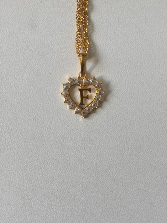 22ct gold F pendant